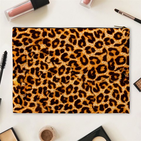 Leopard Skin Texture Macro, Brown Cosmetic Bag (XL) from ArtsNow.com Back