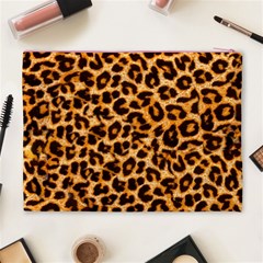 Leopard Skin Texture Macro, Brown Cosmetic Bag (XL) from ArtsNow.com Back