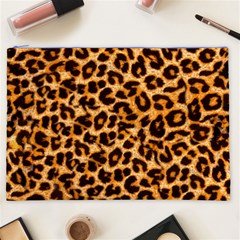 Leopard Skin Texture Macro, Brown Cosmetic Bag (XXL) from ArtsNow.com Front