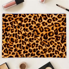 Leopard Skin Texture Macro, Brown Cosmetic Bag (XXL) from ArtsNow.com Back