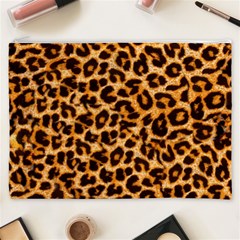 Leopard Skin Texture Macro, Brown Cosmetic Bag (XXXL) from ArtsNow.com Front