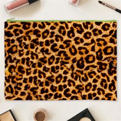 Leopard Skin Texture Macro, Brown Cosmetic Bag (XXXL) from ArtsNow.com Front