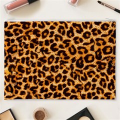 Leopard Skin Texture Macro, Brown Cosmetic Bag (XXXL) from ArtsNow.com Back