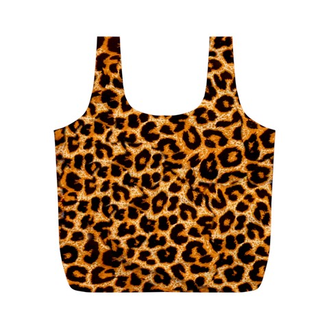 Leopard Skin Texture Macro, Brown Full Print Recycle Bag (M) from ArtsNow.com Front