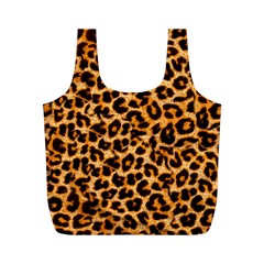 Leopard Skin Texture Macro, Brown Full Print Recycle Bag (M) from ArtsNow.com Back