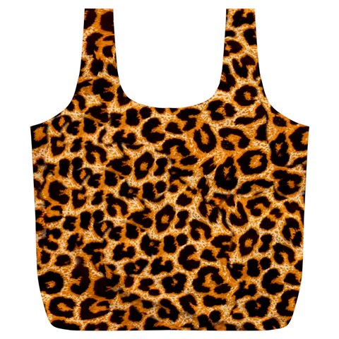 Leopard Skin Texture Macro, Brown Full Print Recycle Bag (XL) from ArtsNow.com Front