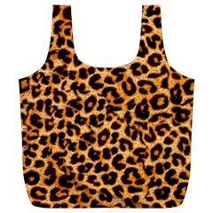 Leopard Skin Texture Macro, Brown Full Print Recycle Bag (XL) from ArtsNow.com Front