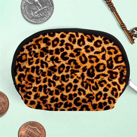 Leopard Skin Texture Macro, Brown Accessory Pouch (Medium) from ArtsNow.com Front