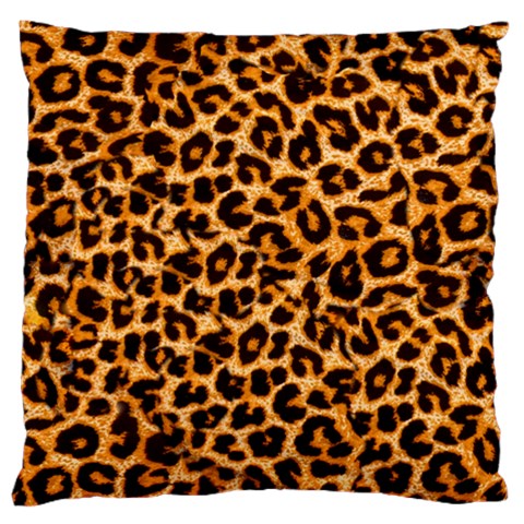 Leopard Skin Texture Macro, Brown Standard Premium Plush Fleece Cushion Case (One Side) from ArtsNow.com Front