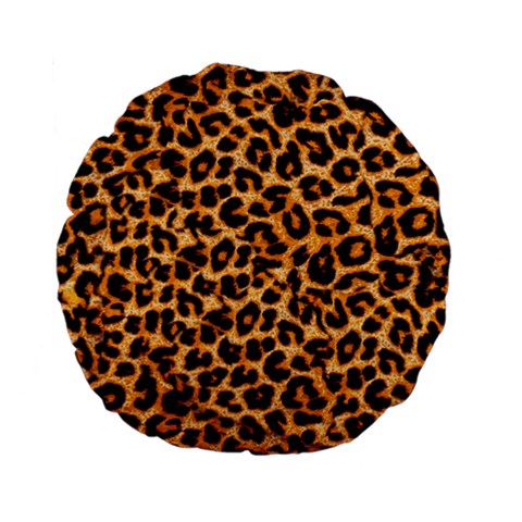 Leopard Skin Texture Macro, Brown Standard 15  Premium Flano Round Cushions from ArtsNow.com Front