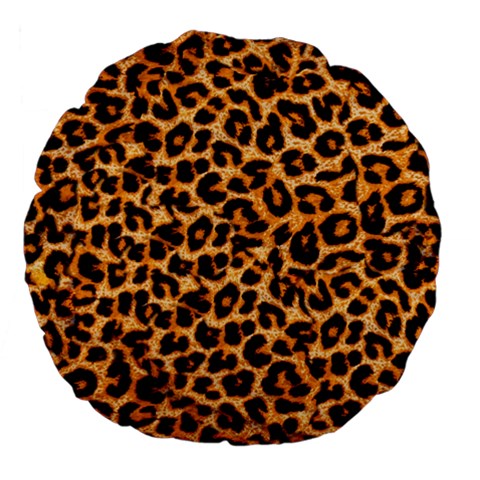 Leopard Skin Texture Macro, Brown Large 18  Premium Flano Round Cushions from ArtsNow.com Front