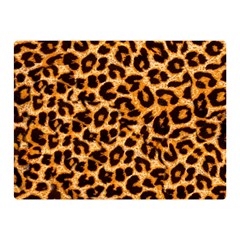 Leopard Skin Texture Macro, Brown Two Sides Premium Plush Fleece Blanket (Mini) from ArtsNow.com 35 x27  Blanket Back