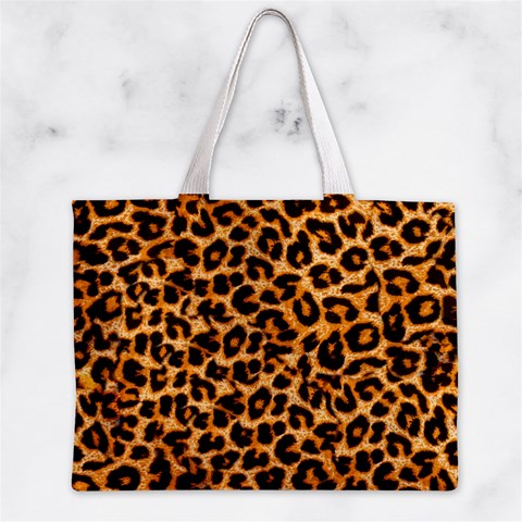 Leopard Skin Texture Macro, Brown Zipper Mini Tote Bag from ArtsNow.com Back