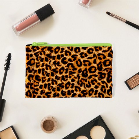 Leopard Skin Texture Macro, Brown Cosmetic Bag (XS) from ArtsNow.com Front