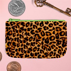 Leopard Skin Texture Macro, Brown Large Coin Purse from ArtsNow.com Front