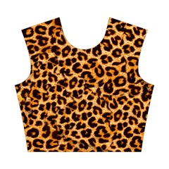 Leopard Skin Texture Macro, Brown Cotton Crop Top from ArtsNow.com Front