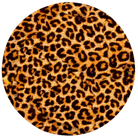 Leopard Skin Texture Macro, Brown Wooden Bottle Opener (Round) from ArtsNow.com Front