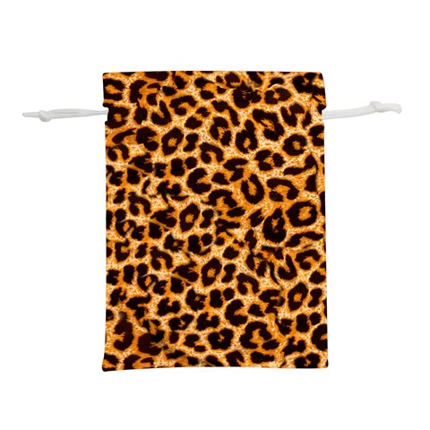 Leopard Skin Texture Macro, Brown Lightweight Drawstring Pouch (S) from ArtsNow.com Front