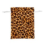 Leopard Skin Texture Macro, Brown Lightweight Drawstring Pouch (L)