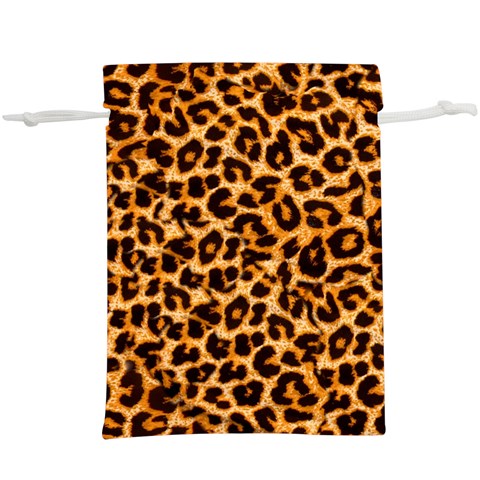 Leopard Skin Texture Macro, Brown Lightweight Drawstring Pouch (XL) from ArtsNow.com Front