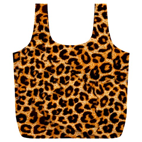 Leopard Skin Texture Macro, Brown Full Print Recycle Bag (XXXL) from ArtsNow.com Front