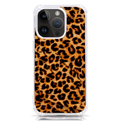 Leopard Skin Texture Macro, Brown iPhone 14 Pro TPU UV Print Case from ArtsNow.com Front