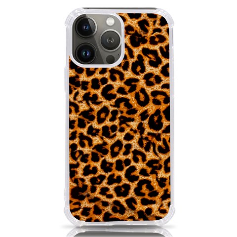 Leopard Skin Texture Macro, Brown iPhone 13 Pro Max TPU UV Print Case from ArtsNow.com Front