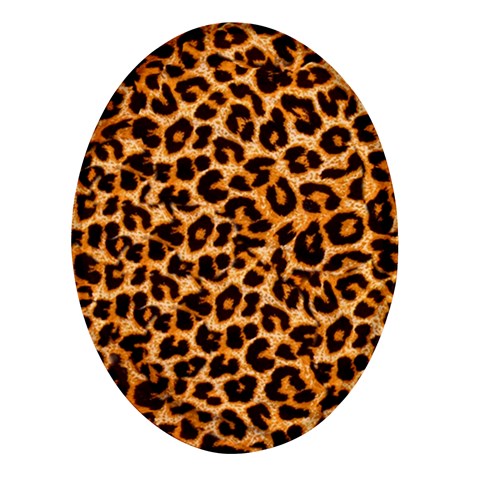 Leopard Skin Texture Macro, Brown Oval Glass Fridge Magnet (4 pack) from ArtsNow.com Front