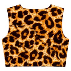 Leopard Skin Texture Macro, Brown Trumpet Sleeve Cropped Top from ArtsNow.com Back