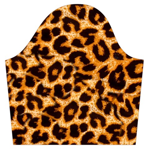 Leopard Skin Texture Macro, Brown Trumpet Sleeve Cropped Top from ArtsNow.com Sleeve Right