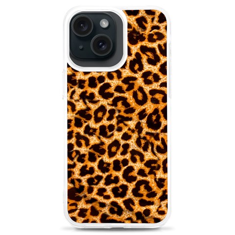 Leopard Skin Texture Macro, Brown iPhone 15 Plus TPU UV Print Case from ArtsNow.com Front