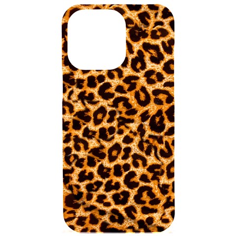 Leopard Skin Texture Macro, Brown iPhone 15 Pro Max Black UV Print PC Hardshell Case from ArtsNow.com Front