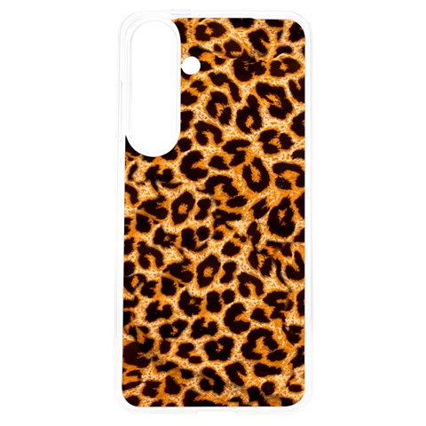 Leopard Skin Texture Macro, Brown Samsung Galaxy S24 6.2 Inch TPU UV Case from ArtsNow.com Front