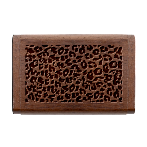 Leopard Skin Texture Macro, Brown Wood Oval USB Flash Drive from ArtsNow.com Box