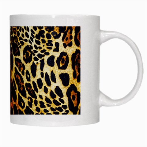 Leopard Skin Texture, Macro, Brown White Mug from ArtsNow.com Right