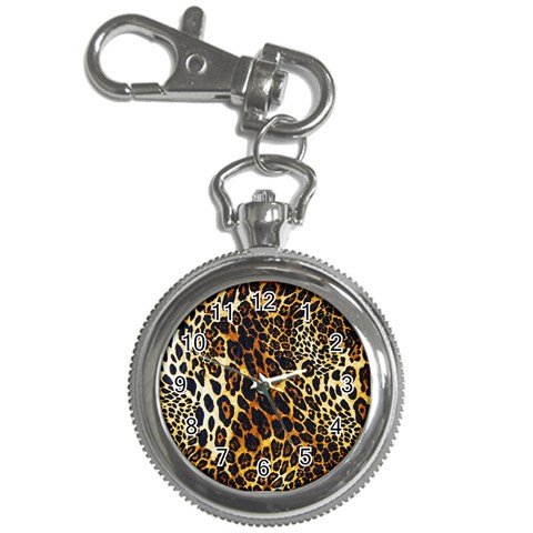 Leopard Skin Texture, Macro, Brown Key Chain Watches from ArtsNow.com Front