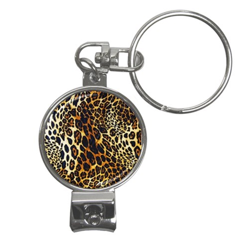 Leopard Skin Texture, Macro, Brown Nail Clippers Key Chain from ArtsNow.com Front