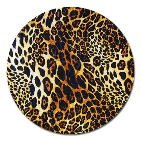 Leopard Skin Texture, Macro, Brown Magnet 5  (Round) from ArtsNow.com Front