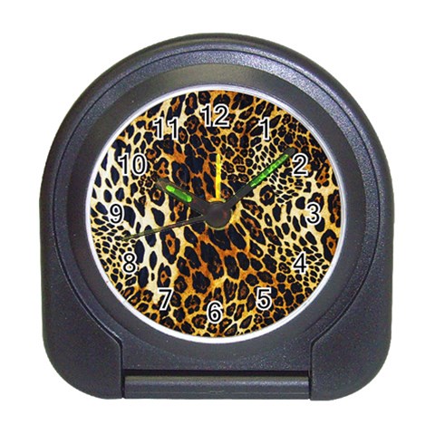 Leopard Skin Texture, Macro, Brown Travel Alarm Clock from ArtsNow.com Front