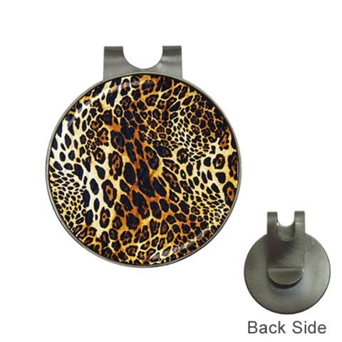 Leopard Skin Texture, Macro, Brown Hat Clips with Golf Markers from ArtsNow.com Front