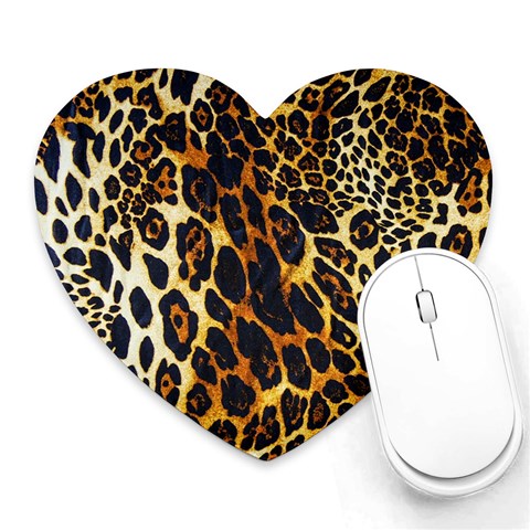 Leopard Skin Texture, Macro, Brown Heart Mousepad from ArtsNow.com Front