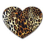 Leopard Skin Texture, Macro, Brown Heart Mousepad