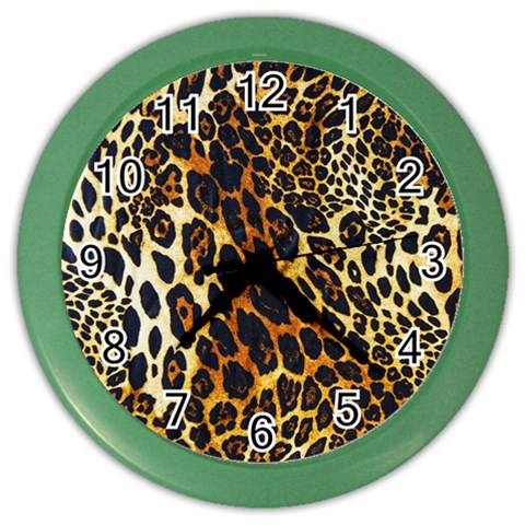 Leopard Skin Texture, Macro, Brown Color Wall Clock from ArtsNow.com Front