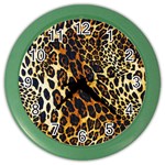 Leopard Skin Texture, Macro, Brown Color Wall Clock