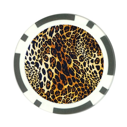 Leopard Skin Texture, Macro, Brown Poker Chip Card Guard from ArtsNow.com Front