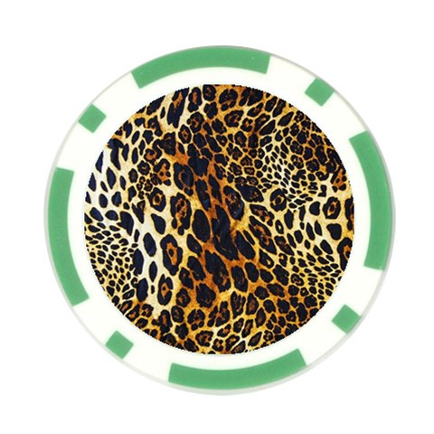 Leopard Skin Texture, Macro, Brown Poker Chip Card Guard from ArtsNow.com Front