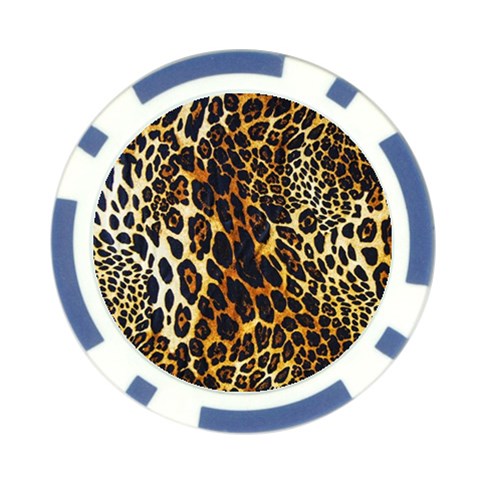 Leopard Skin Texture, Macro, Brown Poker Chip Card Guard from ArtsNow.com Front