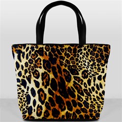 Leopard Skin Texture, Macro, Brown Bucket Bag from ArtsNow.com Front