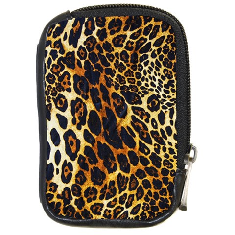 Leopard Skin Texture, Macro, Brown Compact Camera Leather Case from ArtsNow.com Front