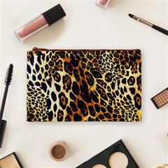 Leopard Skin Texture, Macro, Brown Cosmetic Bag (Medium) from ArtsNow.com Front